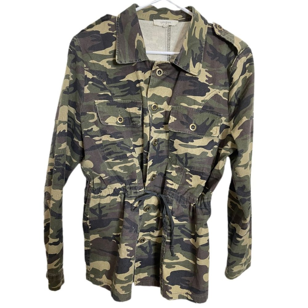 Umgee Women’s Size Medium Camo Jacket Cinch Waist
